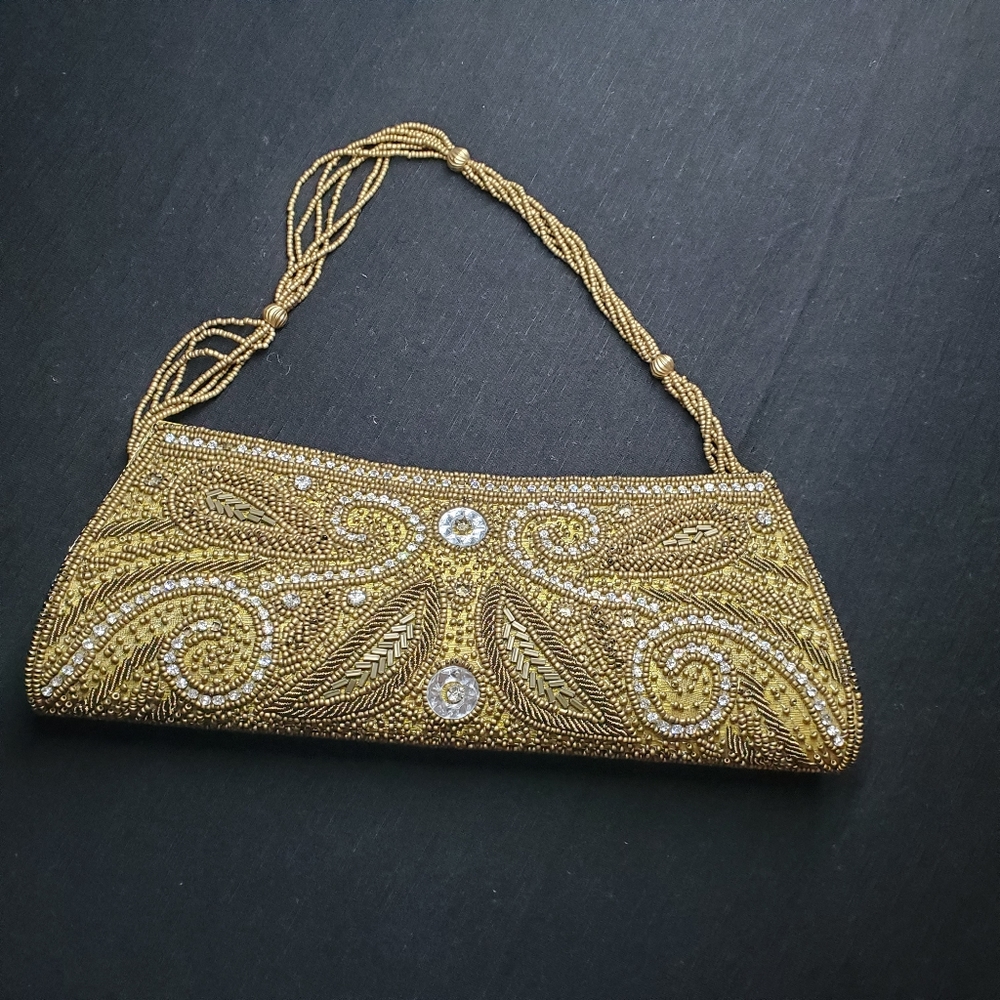 Beaded Studded Indian Clutch Purse with flaws